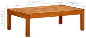 Mesa de jardim 85x57x29 cm madeira de acácia maciça