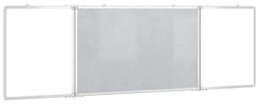 Quadro branco magnético dobrável 200x60x1,7 cm alumínio