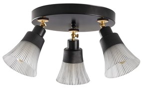 Candeeiro de Teto Foca – Preto – Diâmetro 48 cm, Altura 23 cm