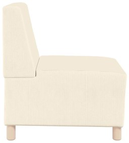 Poltrona sem braços 55 cm tecido corduroy creme
