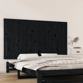 vidaXL Cabeceira de parede 159,5x3x90 cm madeira de pinho maciça preto