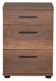 Mesa de Cabeceira "Athena" - Nogueira - 40x57x39cm - 3 Gavetas - Desig