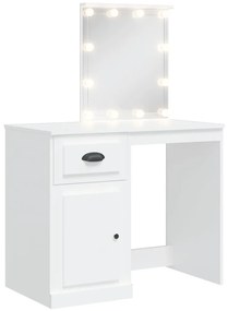 Toucador Enza com Espelho e Luzes LED - Branco - Design Moderno