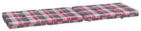 Almofadões cadeira terraço 2 pcs tecido oxford xadrez vermelho