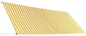 Toldo retrátil 400x150 cm amarelo e branco