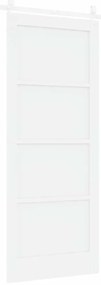 Porta Deslizante vidaXL com Conjunto de Ferragens Branca 83x202 cm Mad