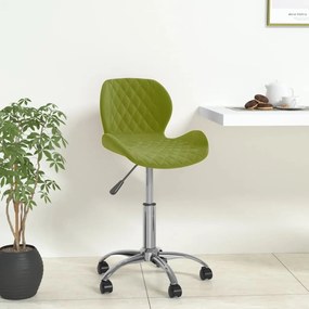 vidaXL Cadeira de jantar giratória veludo verde-claro