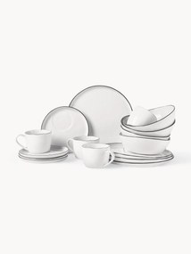 Serviço de pequeno-almoço em porcelana artesanal Salt, 4 pessoas (16 uni.)