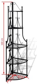 Suporte de canto para planta / Preto