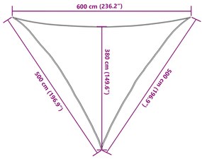 Para-sol estilo vela 160 g/m² 5x5x6 m PEAD bege