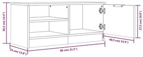 Móveis de TV 2 pcs 80x35x36,5 cm madeira proc. carvalho fumado