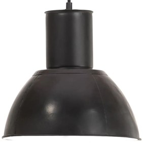 vidaXL Candeeiro suspenso redondo 25 W 28,5 cm E27 preto