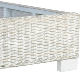 Estrutura de cama 140x200 cm vime genuíno cinzento