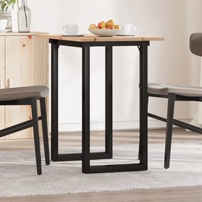 Mesa de jantar estrutura em O 80x50x75 cm pinho e aço