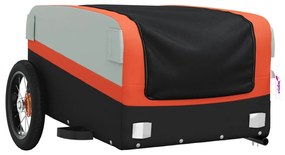 Reboque para bicicleta 30 kg ferro preto e laranja