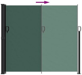 Toldo lateral retrátil 180x600 cm verde-escuro