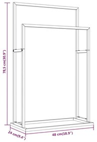 Toalheiro de pé 48x24x78,5 cm ferro branco