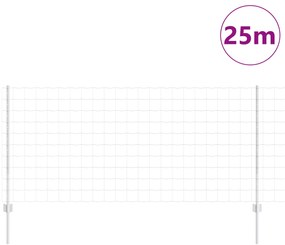 Cerca Euro com 22 Postes em Prateado 1x25 m Aço