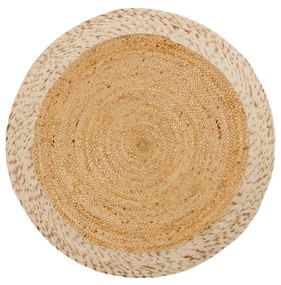 Kave Home - Tapete redondo Meray de juta e lã branco Ø 100 cm