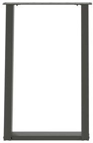 Pés para mesa de jantar em formato de U, 2 peças, antracite, 60x(72-73