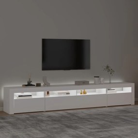 Móvel de TV com luzes LED 240x35x40 cm branco