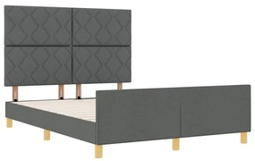 Cama de Tecido Cinza Escuro vidaXL 160x200 cm