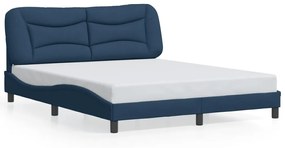 Estrutura de cama 160x200 cm tecido azul