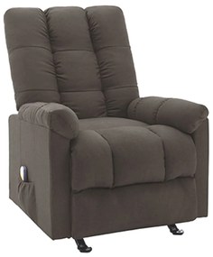 321418 vidaXL Poltrona de massagens reclinável tecido cinzento-acastanhado