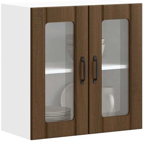 vidaXL Armário de parede cozinha porta vidro Lucca carvalho castanho