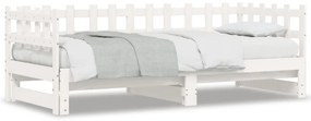 840389 vidaXL Sofá-cama de puxar 2x(90x200) cm pinho maciço branco