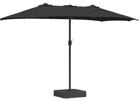 Guarda-sol de Jardim Preto 385 x 209 x 244 cm tecido