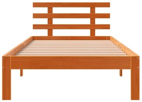 Cama sem colchão 90x200 cm pinho maciço castanho-mel