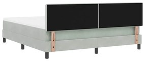 Cama Box Spring vidaXL com Colchão e Luz LED Cinzento Claro 180x200 cm