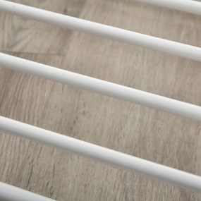 Cabideiro Dobrável para Roupa com Rodas Barras para Pendurar Extensíveis Altura Ajustável e 2 Prateleiras 88-157x50x95-160cm Branco