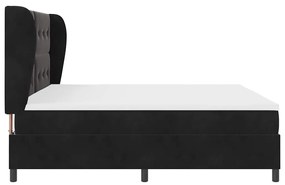 Cama Box com Colchão Preto 200 x 200 cm em Veludo