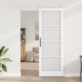 Conjunto de Porta Deslizante vidaXL com Hardware Branca 83x232 cm Made