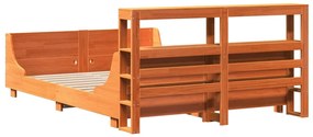 Cama sem colchão 150x200 cm madeira pinho maciça castanho-mel