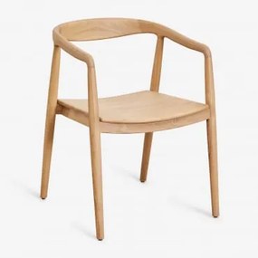 Pack De 4 Cadeiras De Jardim Com Apoios De Braços Em Madeira De Teca Rokan Madeira De Teca Clara - Sklum
