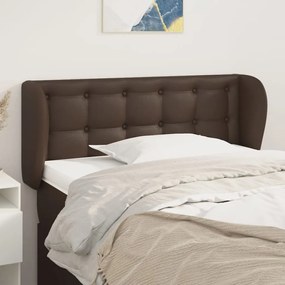 vidaXL Cabeceira cama c/ abas couro artificial 83x23x78/88 cm castanho