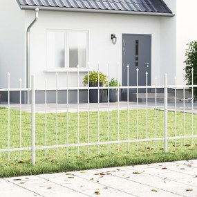 Cerca de Jardim vidaXL com Topo Arqueado Branco 5,1x1 m Aço
