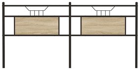 Cabeceira de cama 180 cm derivados madeira/aço carvalho sonoma