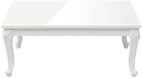 Mesa de centro 100x50x42 cm derivados madeira branco brilhante