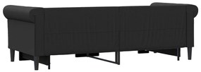 Sofá-cama com gavetão 90x200 cm couro artificial preto