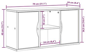 Armário para TV ODDA 79x24x40 cm Madeira maciça de pinho