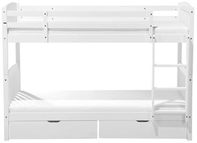 Beliche com gavetas em madeira de pinho branco 90 x 200 cm REVIN Beliani