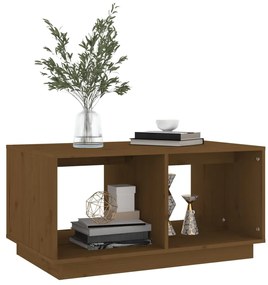 Mesa de centro 80x50x40 cm madeira de pinho maciça castanho-mel