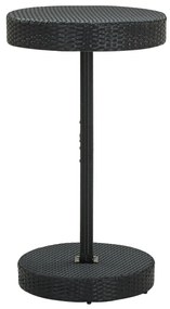 3 pcs conjunto bar de jardim com almofadões vime PE preto