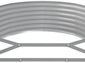 Canteiro elevado jardim 507x100x36 aço revestido a pó cinzento