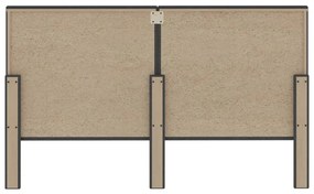 Cabeceira de cama acolchoada 160x200 cm tecido cinzento-escuro