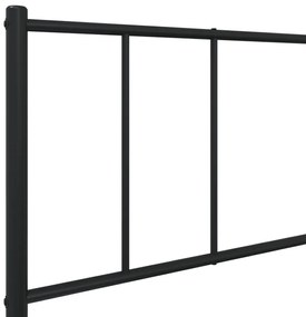 Estrutura de cama com cabeceira e pés 90x190 cm metal preto